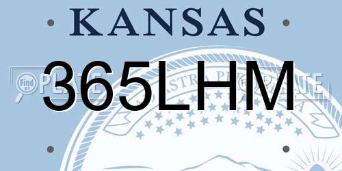 365LHM Kansas License Plate