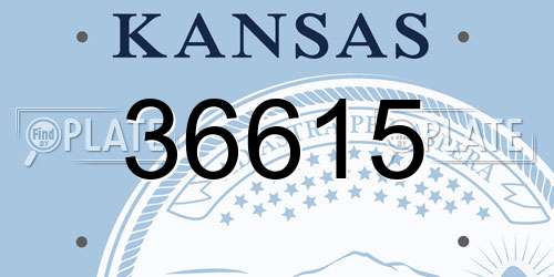 36615 Kansas License Plate