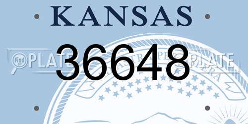 36648 Kansas License Plate
