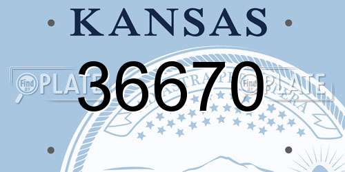 36670 Kansas License Plate