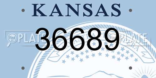 36689 Kansas License Plate