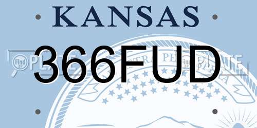 366FUD Kansas License Plate