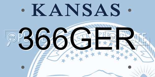 366GER Kansas License Plate