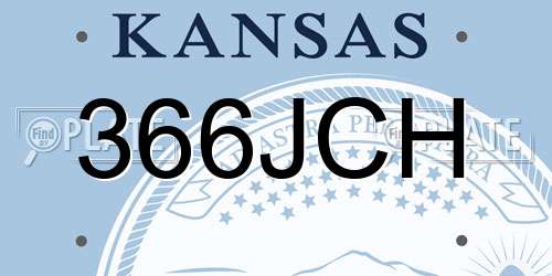 366JCH Kansas License Plate