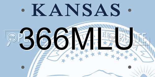 366MLU Kansas License Plate