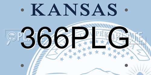 366PLG Kansas License Plate
