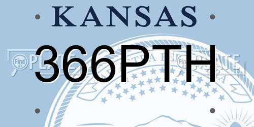 366PTH Kansas License Plate