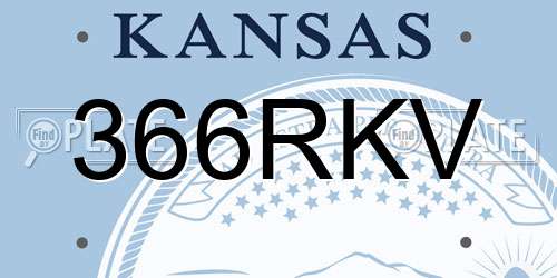 366RKV Kansas License Plate