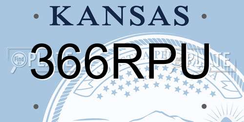 366RPU Kansas License Plate