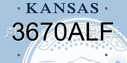3670ALF Kansas License Plate
