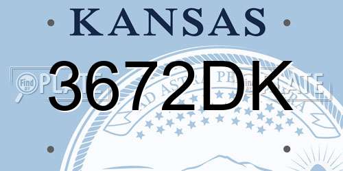 3672DK Kansas License Plate