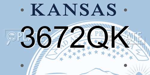 3672QK Kansas License Plate