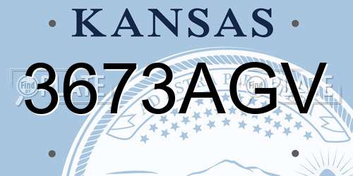 3673AGV Kansas License Plate