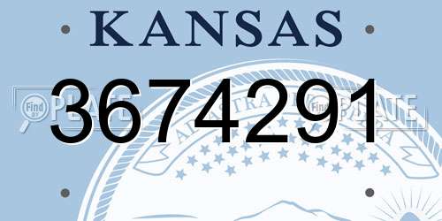 3674291 Kansas License Plate