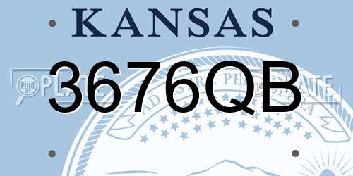 3676QB Kansas License Plate