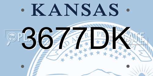 3677DK Kansas License Plate