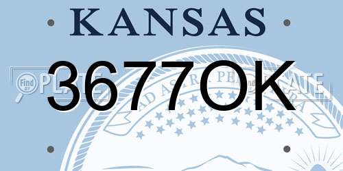 3677OK Kansas License Plate