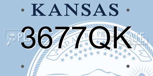 3677QK Kansas License Plate