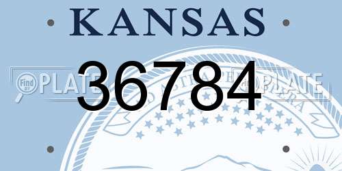 36784 Kansas License Plate
