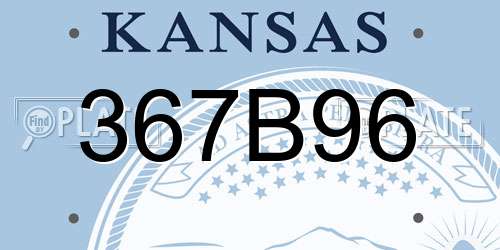 367B96 Kansas License Plate