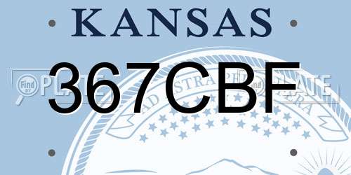 367CBF Kansas License Plate