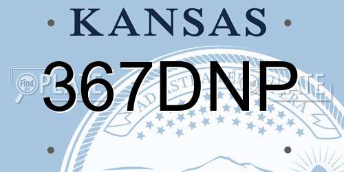 367DNP Kansas License Plate