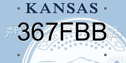 367FBB Kansas License Plate