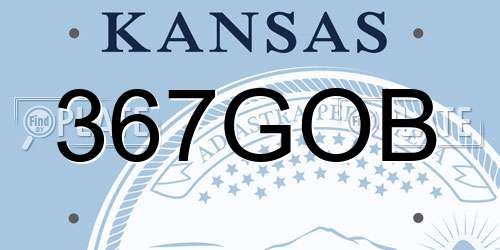 367GOB Kansas License Plate