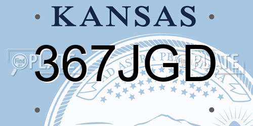 367JGD Kansas License Plate