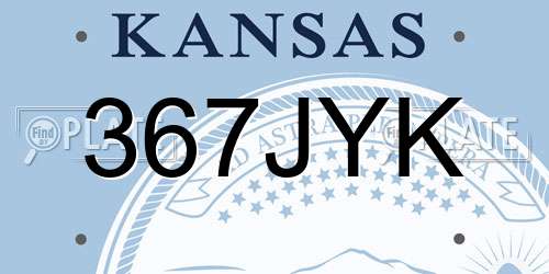 367JYK Kansas License Plate