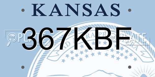367KBF Kansas License Plate