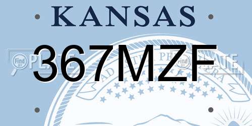 367MZF Kansas License Plate