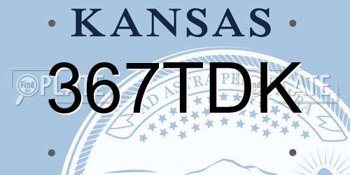 367TDK Kansas License Plate