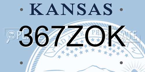 367ZOK Kansas License Plate