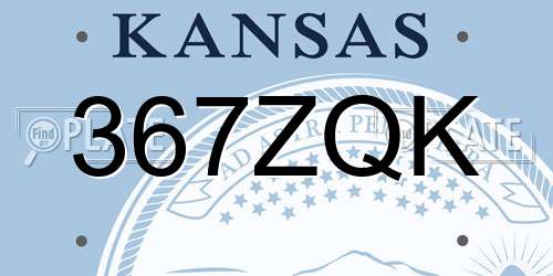 367ZQK Kansas License Plate