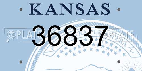 36837 Kansas License Plate