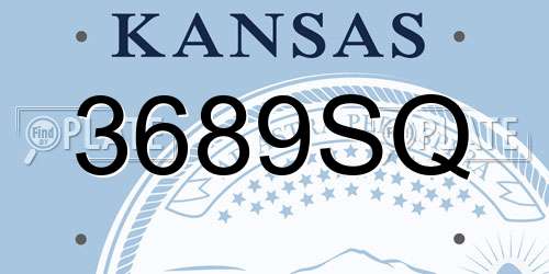 3689SQ Kansas License Plate
