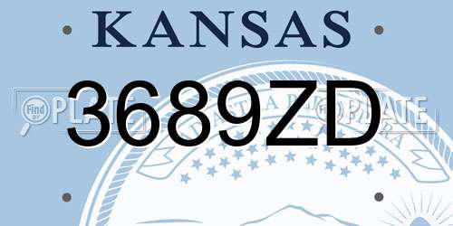 3689ZD Kansas License Plate