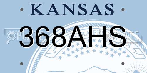 368AHS Kansas License Plate
