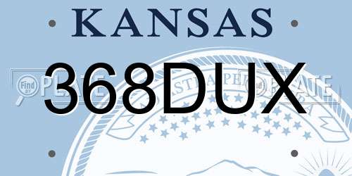 368DUX Kansas License Plate