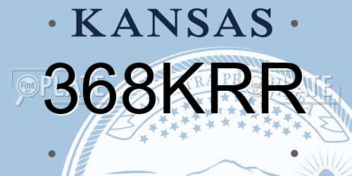 368KRR Kansas License Plate