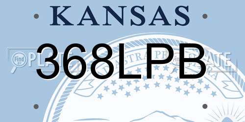 368LPB Kansas License Plate