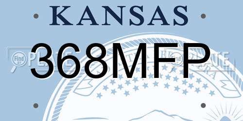 368MFP Kansas License Plate