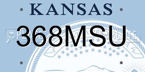 368MSU Kansas License Plate