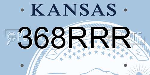 368RRR Kansas License Plate