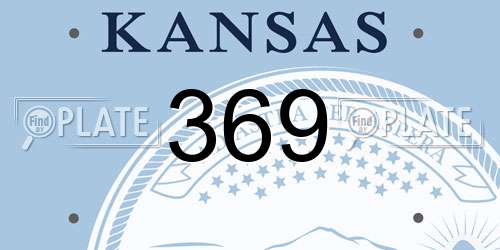 369 Kansas License Plate