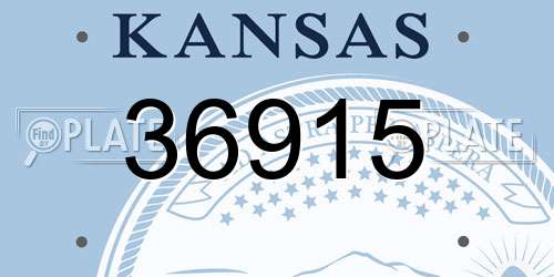 36915 Kansas License Plate