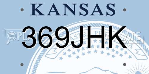 369JHK Kansas License Plate