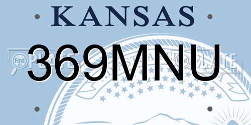 369MNU Kansas License Plate