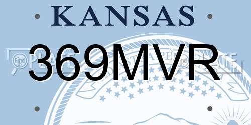 369MVR Kansas License Plate